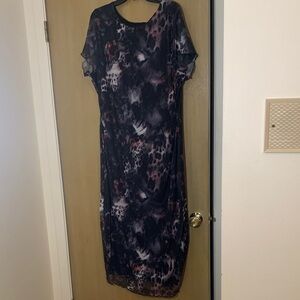 🖤🖤🖤BEAUTIFUL PLUS SIZE 4X ABSTRACT PATTERNED LINED MESH DRESS🖤🖤